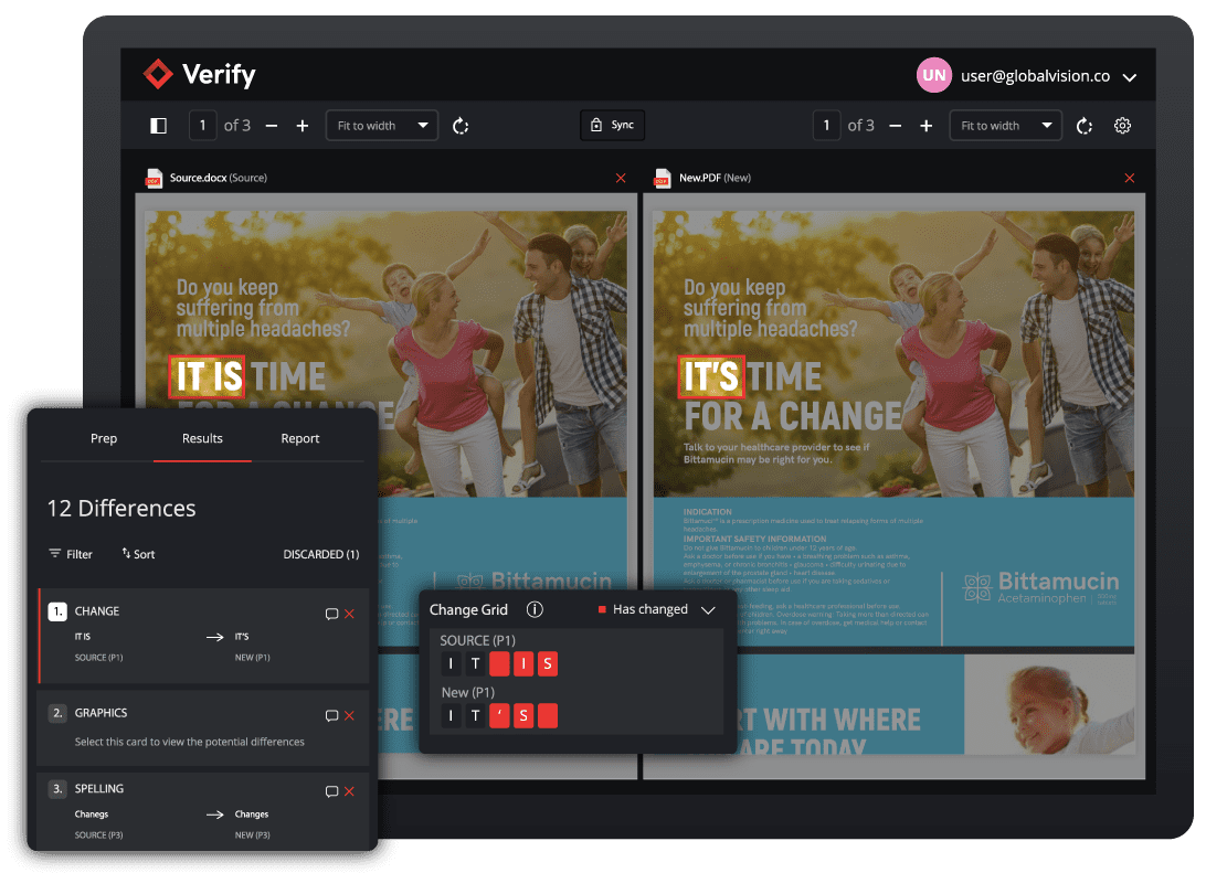 Verify user interface
