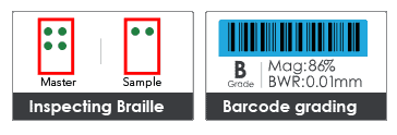 Examples of differences and grades that can be detected and applied with Braille Inspection 