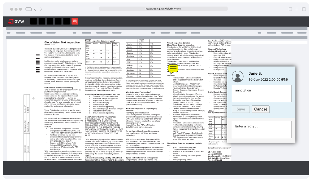 GlobalVision's Verify Automation Tool User Interface highlighting intended changes were correctly implemented